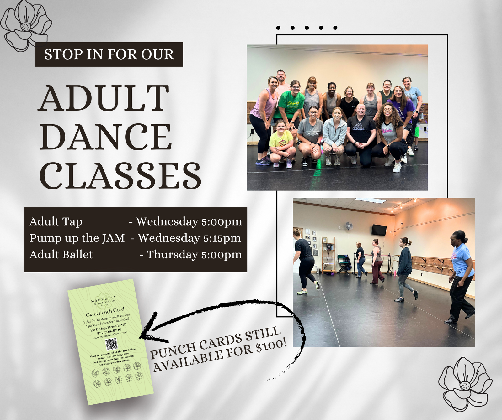 Pump Up the Jam/Adult Ballet and Tap flyer